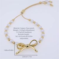 Simple Style Classic Style Bow Knot Artificial Pearl Copper Plating 18K Gold Plated Women's Bracelets main image 2