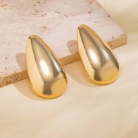 1 Pair Simple Style Irregular Water Droplets Three-dimensional Alloy Ear Studs main image 4