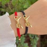 Simple Style Classic Style Bow Knot Nylon Shell Copper Plating 18K Gold Plated Women's Bracelets main image 5