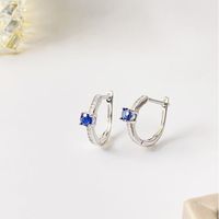 1 Pair Elegant Luxurious Simple Style Circle Plating Inlay Sterling Silver Gem Gold Plated Drop Earrings main image 6