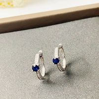 1 Pair Elegant Luxurious Simple Style Circle Plating Inlay Sterling Silver Gem Gold Plated Drop Earrings main image 7