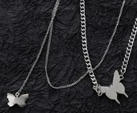 Acier Inoxydable Hip Hop Style Simple Papillon Collier main image 1