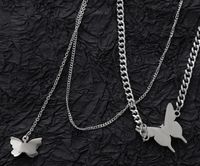 Stainless Steel Hip-Hop Simple Style Butterfly Necklace sku image 1