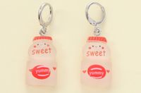 1 Piece Cartoon Style Cute Simple Style Cartoon Bottle Smiley Face Chunky Thick Resin Resin Drop Earrings main image 4