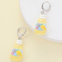 1 Piece Cartoon Style Cute Simple Style Cartoon Bottle Smiley Face Chunky Thick Resin Resin Drop Earrings main image 6