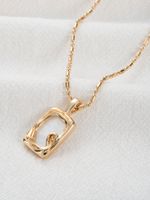 Wholesale Jewelry Vintage Style Simple Style Square Alloy Resin 14K Gold Plated Plating Inlay Pendant Necklace sku image 1