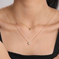 Simple Style Commute Heart Shape Copper Alloy Plating 24k Gold Plated Women's Necklace main image 3