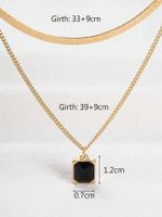 Bijoux En Gros Style Simple Style Classique Carré Alliage Verre Plaqué Or 14K Incruster Collier En Couches main image 10