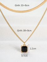 Wholesale Jewelry Simple Style Classic Style Square Alloy Glass 14K Gold Plated Inlay Layered Necklaces main image 10