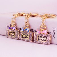 Sweet Perfume Bottle Zinc Alloy Plating Inlay Rhinestones Women's Bag Pendant Keychain main image 5