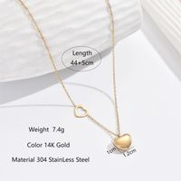 304 Stainless Steel 14K Gold Plated Elegant Romantic Classic Style Plating Heart Shape Double Layer Necklaces main image 2
