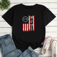 Unisex T-shirt Short Sleeve T-Shirts Printing Casual Letter American Flag main image 1