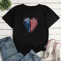 Unisex T-shirt Short Sleeve T-Shirts Printing Casual Letter American Flag main image 3