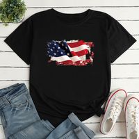 Unisex T-shirt Short Sleeve T-Shirts Printing Casual Letter American Flag main image 5