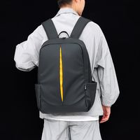 Unisex Solid Color Nylon Sewing Thread Zipper Fashion Backpack School Backpack main image 4