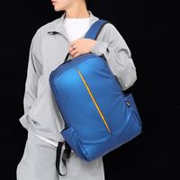 Unisex Solid Color Nylon Sewing Thread Zipper Fashion Backpack School Backpack main image 5