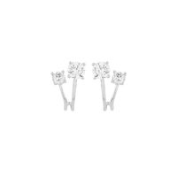 1 Pair Simple Style Classic Style Solid Color Plating Inlay Sterling Silver Zircon 14K Gold Plated Ear Studs main image 5