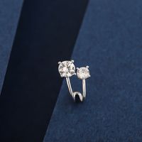 1 Pair Simple Style Classic Style Solid Color Plating Inlay Sterling Silver Zircon 14K Gold Plated Ear Studs main image 4