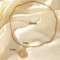 Stainless Steel Copper 18K Gold Plated Sweet Simple Style Plating Inlay Geometric Zircon Pendant Necklace main image 2