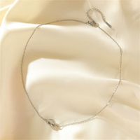 Wholesale Sweet Simple Style Heart Shape Knot 201 Stainless Steel Plating Inlay White Gold Plated Zircon Necklace main image 11