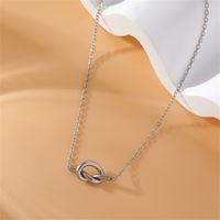 De Gros Sucré Style Simple Forme De Cœur Nouer Acier Inoxydable 201 Placage Incruster Or Blanc Plaqué Zircon Collier main image 8