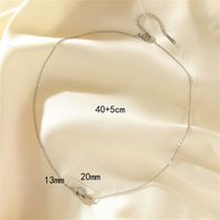 Wholesale Sweet Simple Style Heart Shape Knot 201 Stainless Steel Plating Inlay White Gold Plated Zircon Necklace main image 3