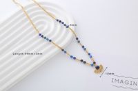 Stainless Steel Moonstone Shell 18K Gold Plated Simple Style Classic Style Color Block Beaded Plating Necklace sku image 1