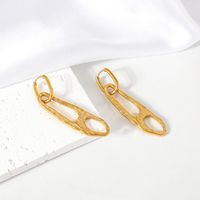 1 Pair Simple Style Classic Style Irregular Patchwork Plating 304 Stainless Steel 18K Gold Plated Drop Earrings main image 3