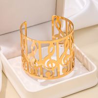 IG Style Exaggerated Cool Style Solid Color Notes Alloy Hollow Out Women's Bangle main image 3