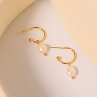 1 Pair Simple Style Classic Style Solid Color Patchwork Plating Titanium Steel 18K Gold Plated Drop Earrings main image 2