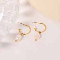 1 Pair Simple Style Classic Style Solid Color Patchwork Plating Titanium Steel 18K Gold Plated Drop Earrings main image 4