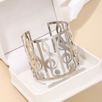IG Style Exaggerated Cool Style Solid Color Notes Alloy Hollow Out Women's Bangle main image 5