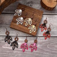 1 Pair Simple Style Classic Style Commute Maple Leaf Hollow Out Pu Leather Drop Earrings main image 1