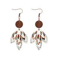 1 Pair Simple Style Classic Style Commute Maple Leaf Hollow Out Pu Leather Drop Earrings main image 4