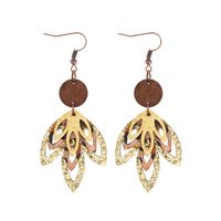 1 Pair Simple Style Classic Style Commute Maple Leaf Hollow Out Pu Leather Drop Earrings main image 6