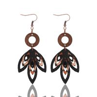 1 Pair Simple Style Classic Style Commute Maple Leaf Hollow Out Pu Leather Drop Earrings main image 5