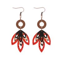 1 Pair Simple Style Classic Style Commute Maple Leaf Hollow Out Pu Leather Drop Earrings main image 7