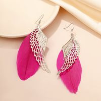 1 Pair Simple Style Wings Alloy Hollow Out Women's Earrings sku image 1