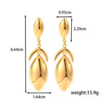 1 Pair IG Style French Style Modern Style Geometric Moon Solid Color 304 Stainless Steel Titanium Steel Drop Earrings Ear Studs sku image 7