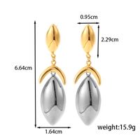 1 Pair IG Style French Style Modern Style Geometric Moon Solid Color 304 Stainless Steel Titanium Steel Drop Earrings Ear Studs sku image 8