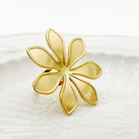 304 Stainless Steel Gold Plated Sweet Simple Style Classic Style Plating Flower Open Rings main image 2