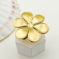 304 Stainless Steel Gold Plated Sweet Simple Style Classic Style Plating Flower Open Rings main image 4