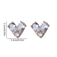 1 Pair Elegant French Style Sweet Heart Shape Inlay Alloy Artificial Pearls Rhinestones Ear Studs main image 2