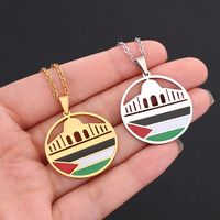 Ethnic Style Flag 201 Stainless Steel 304 Stainless Steel Enamel Plating None 18K Gold Plated Unisex Pendant Necklace main image 2