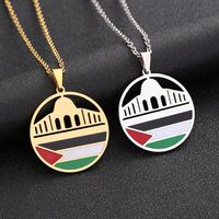 Ethnic Style Flag 201 Stainless Steel 304 Stainless Steel Enamel Plating None 18K Gold Plated Unisex Pendant Necklace main image 1