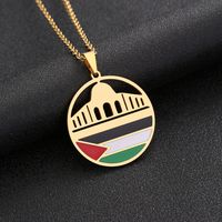 Ethnic Style Flag 201 Stainless Steel 304 Stainless Steel Enamel Plating None 18K Gold Plated Unisex Pendant Necklace sku image 2