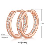 1 Pair Simple Style Shiny Circle GRA Certificate Inlay Sterling Silver Moissanite Rhodium Plated Earrings main image 2
