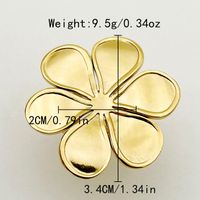 304 Stainless Steel Gold Plated Sweet Simple Style Classic Style Plating Flower Open Rings sku image 2