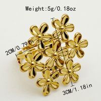 304 Stainless Steel Gold Plated Sweet Simple Style Classic Style Plating Flower Open Rings sku image 3