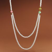 Großhandel Schmuck Elegant Einfacher Stil Runden Künstliche Perle Pulloverkette main image 1